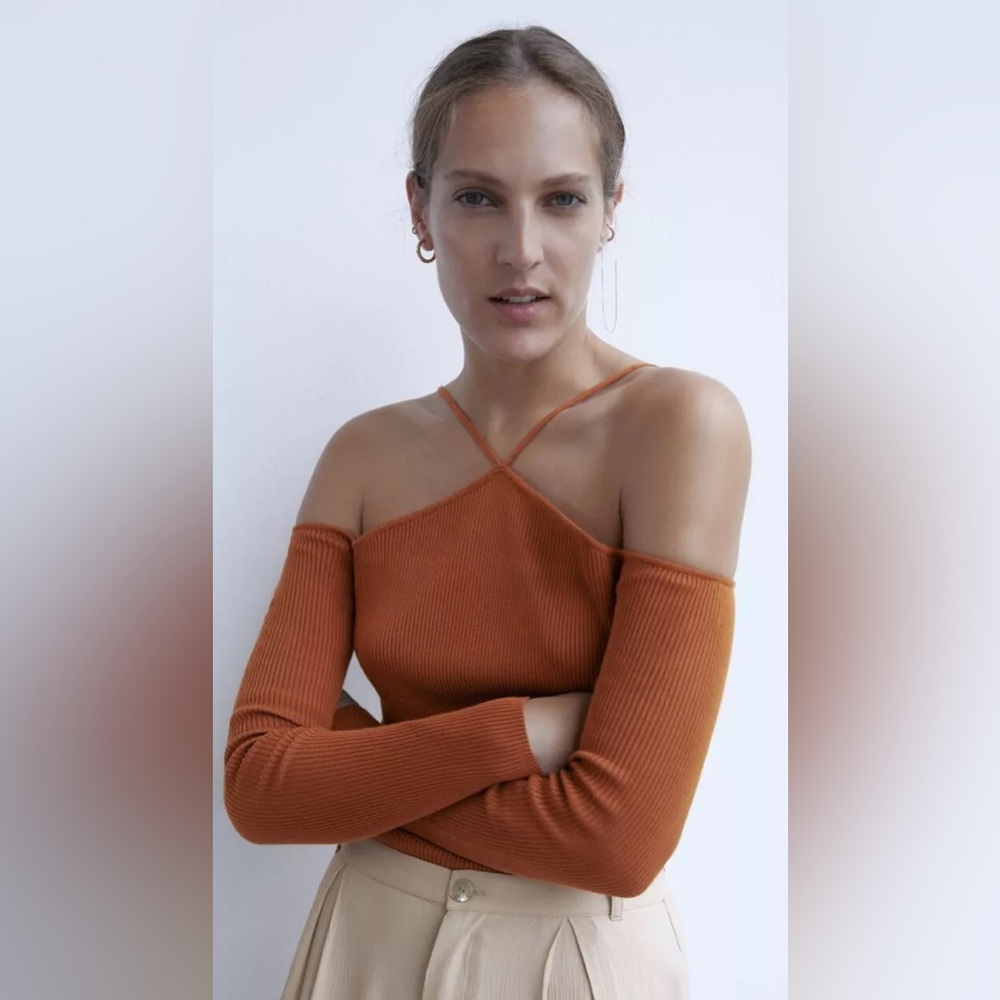 Zara cutout ribbed top